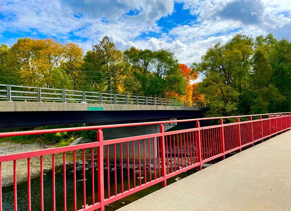Indianapolis, IN - Monon Trail in Broad Ripple, Indianapolis, Indiana During Fall